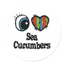 I Love (Heart) Sea Cucumbers stickers by eyeheartanimals I Love (Heart) Sea Cucumbers stickers