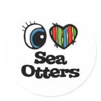 I Love (Heart) Sea Otters stickers by eyeheartanimals I Love (Heart) Sea Otters stickers