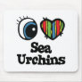 I Love (Heart) Sea Urchins Mouse Pads