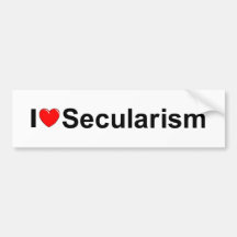 I Love (Heart) Secularism Bumper Sticker
