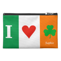I Love Heart Shamrocks Ireland Travel Accessory Bags at Zazzle