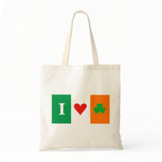 I Love Heart Shamrocks Ireland Flag Bag bag