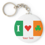 I Love Heart Shamrocks Ireland Flag Keyring Key Chains