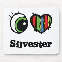 I Love (Heart) Silvester Mouse Pads