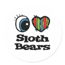 I Love (Heart) Sloth Bears stickers by eyeheartanimals I Love (Heart) Sloth Bears stickers
