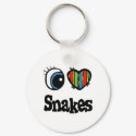 I Love (Heart) Snakes keychains by eyeheartanimals I Love (Heart) Snakes keychains
