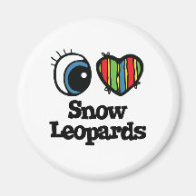 I Love (Heart) Snow Leopards Magnet