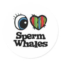 I Love (Heart) Sperm Whales stickers by eyeheartanimals I Love (Heart) Sperm Whales stickers