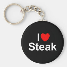 I Love (Heart) Steak Keychains