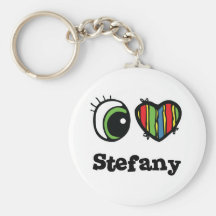 I Love (Heart) Stefany Keychain