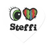 I Love (Heart) Steffi Heart Stickers