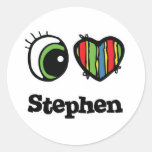 I Love (Heart) Stephen Round Stickers