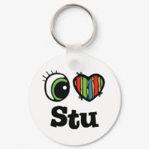 I Love (Heart) Stu keychains