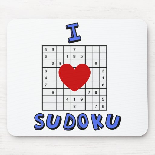 I Love Heart SUdoku Puzzle Mouse Pad Zazzle