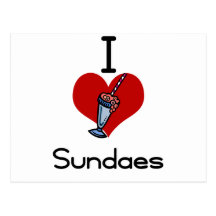 I love -heart sundaes post card