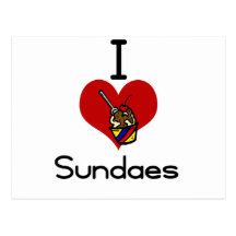 I love -heart sundaes postcard