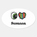 I Love (Heart) Susanna Oval Stickers