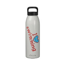 I love (heart) Swimming Drinking Bottles