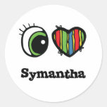 I Love (Heart) Symantha Round Stickers