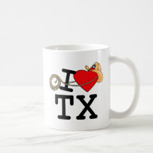 I Love Heart Texas Coffee Mug