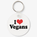 I Love (Heart) Vegans Keychain keychain