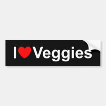 I Love (Heart) Veggies Bumper Stickers