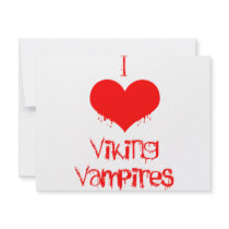 I love (heart) Viking vampires invitations