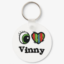 I Love (Heart) Vinny keychains by eyeheartnames I Love (Heart) Vinny keychains
