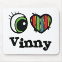 I Love (Heart) Vinny mousepads by eyeheartnames I Love (Heart) Vinny mousepads