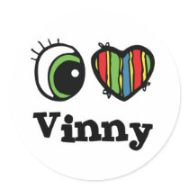 I Love (Heart) Vinny stickers by eyeheartnames I Love (Heart) Vinny stickers