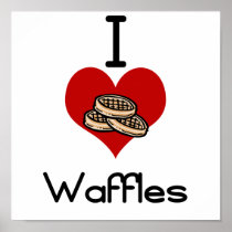 I love-heart waffles print