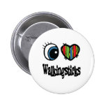 I Love (Heart) Walkingsticks Button