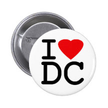 I Love Heart Washington D.C. District of Columbia Pinback Buttons