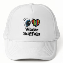 I Love (Heart) Water Buffalo hats
