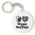 I Love (Heart) Water Buffalo Keychains