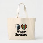 I Love (Heart) Water Striders Tote Bags