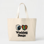 I Love (Heart) Weddell Seals Tote Bags