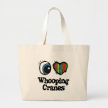 I Love (Heart) Whooping Cranes Canvas Bag