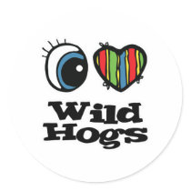 I Love (Heart) Wild Hogs stickers by eyeheartanimals I Love (Heart) Wild Hogs stickers