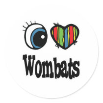 I Love (Heart) Wombats stickers by eyeheartanimals I Love (Heart) Wombats stickers