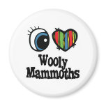 I Love (Heart) Wooly Mammoths Magnets