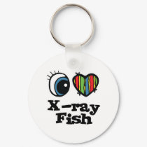 I Love (Heart) X-ray fish keychains