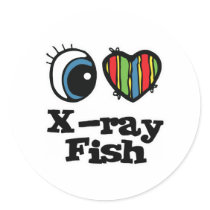 I Love (Heart) X-ray fish stickers