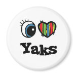 I Love (Heart) Yaks Fridge Magnet