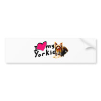 I love (heart) Yorkies bumper stickers by corebeammusic I love (heart) Yorkies bumper stickers