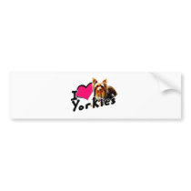 I love (heart) Yorkies bumper stickers by corebeammusic I love (heart) Yorkies bumper stickers
