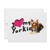 I love (heart) Yorkies invitations by corebeammusic I love (heart) Yorkies invitations