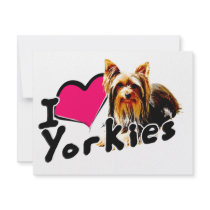 I love (heart) Yorkies invitations by corebeammusic I love (heart) Yorkies invitations