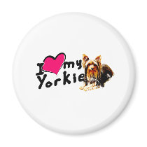 I love (heart) Yorkies magnets by corebeammusic I love (heart) Yorkies magnets