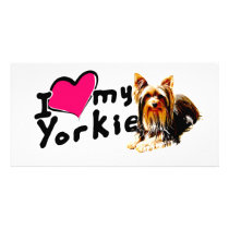 I love (heart) Yorkies photo cards